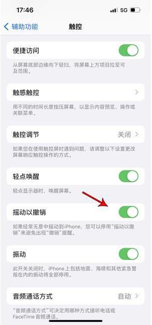 栖霞苹果手机维修分享iPhone手机如何设置摇一摇删除文字 